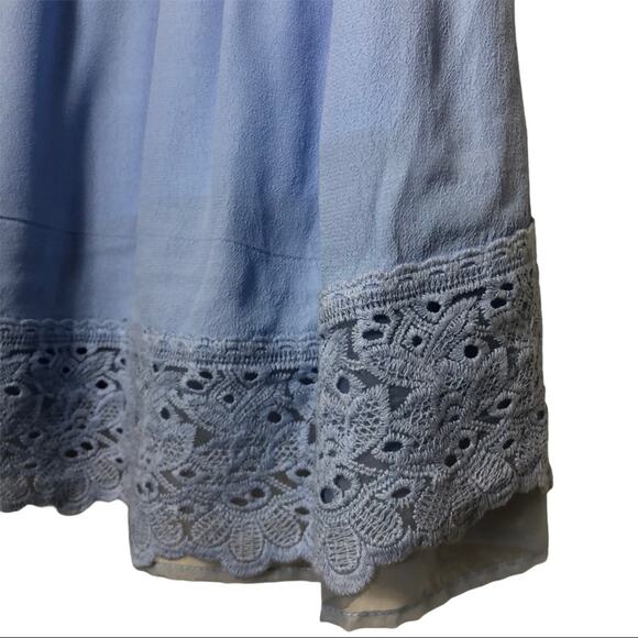 JOA Womens Dress Size M Blue Laces You'll Go Periwinkle Lace Mini Short Casual - Picture 7 of 12